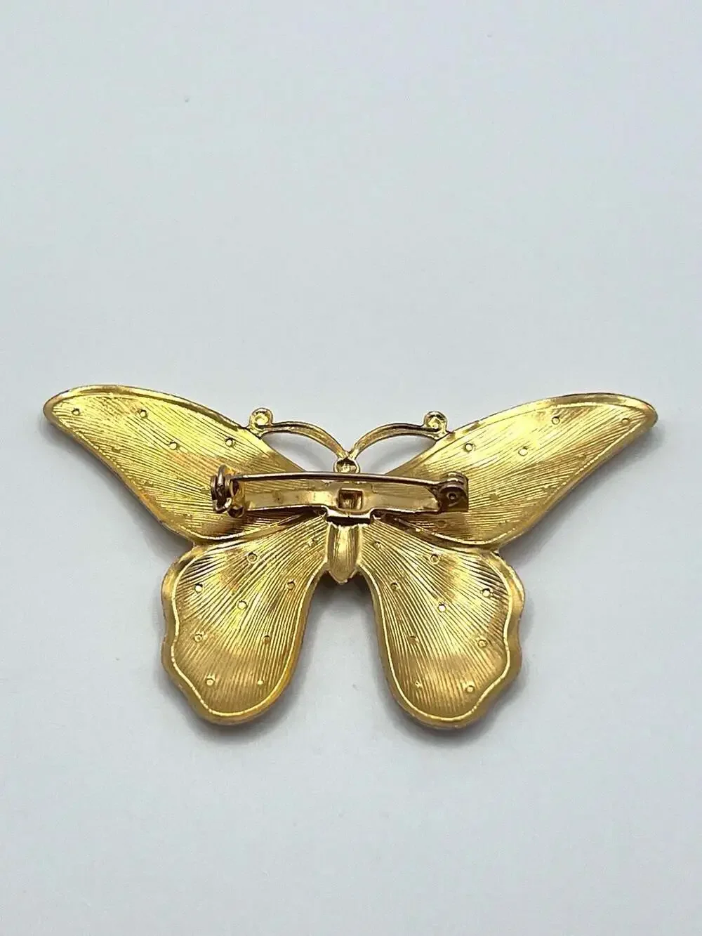Vintage Gold Tone Butterfly Brooch Pin